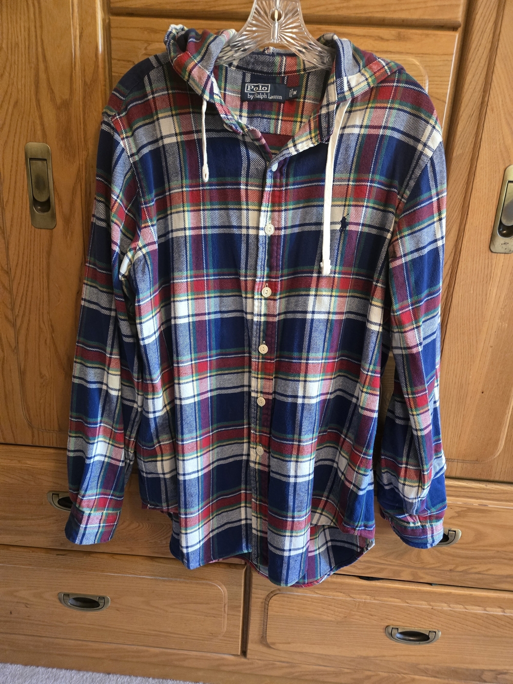 NWOT Polo Ralph Lauren Mens M Plaid Flannel BDLS Shirt With Hoodie